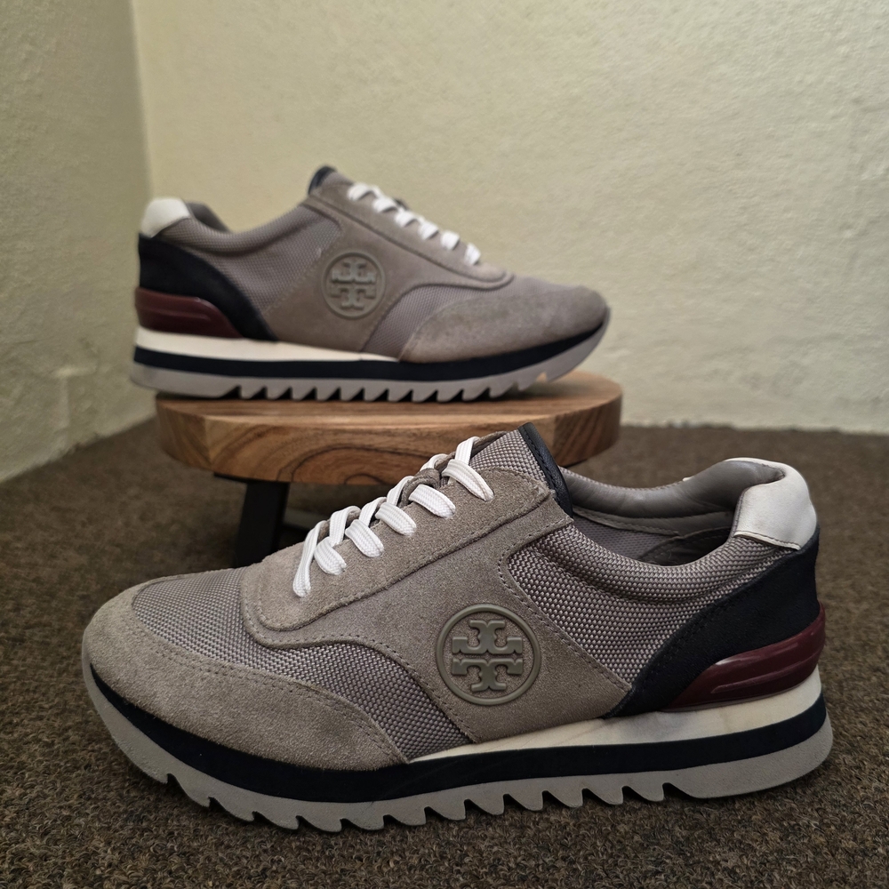 Tory Burch Gray and White Sneakers